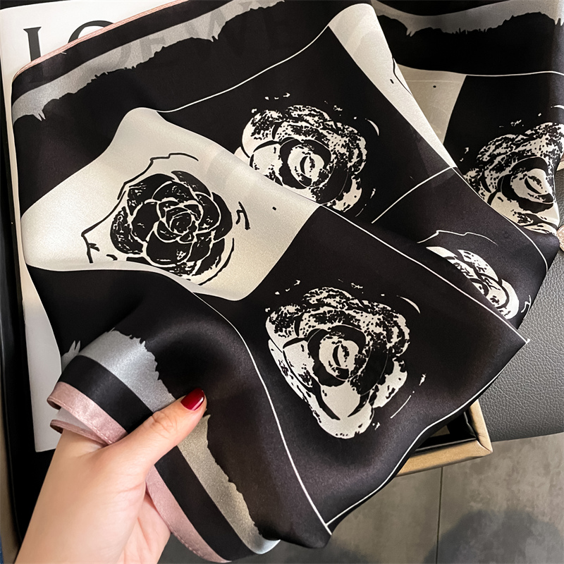 Women Accessories Brands - Brand Scarves Floral Print 100% Twill