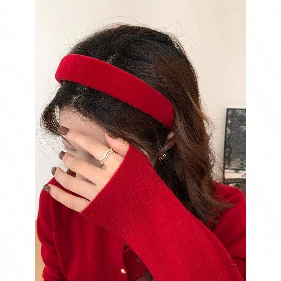 Women Accessories Shop Design - 1pc 38cm/14.96in Leopard Print Velvet Headband,