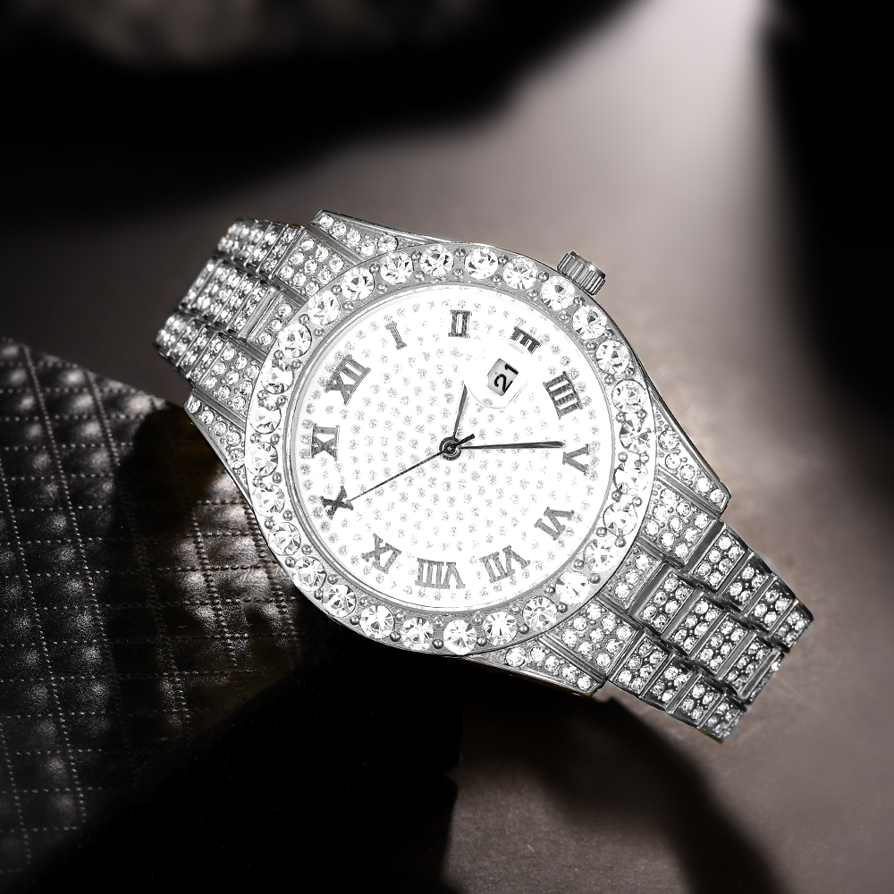 1 Hip-hop Full Diamond Silver  - Women'S Accessories To Wear With Watch ulasan dan harga