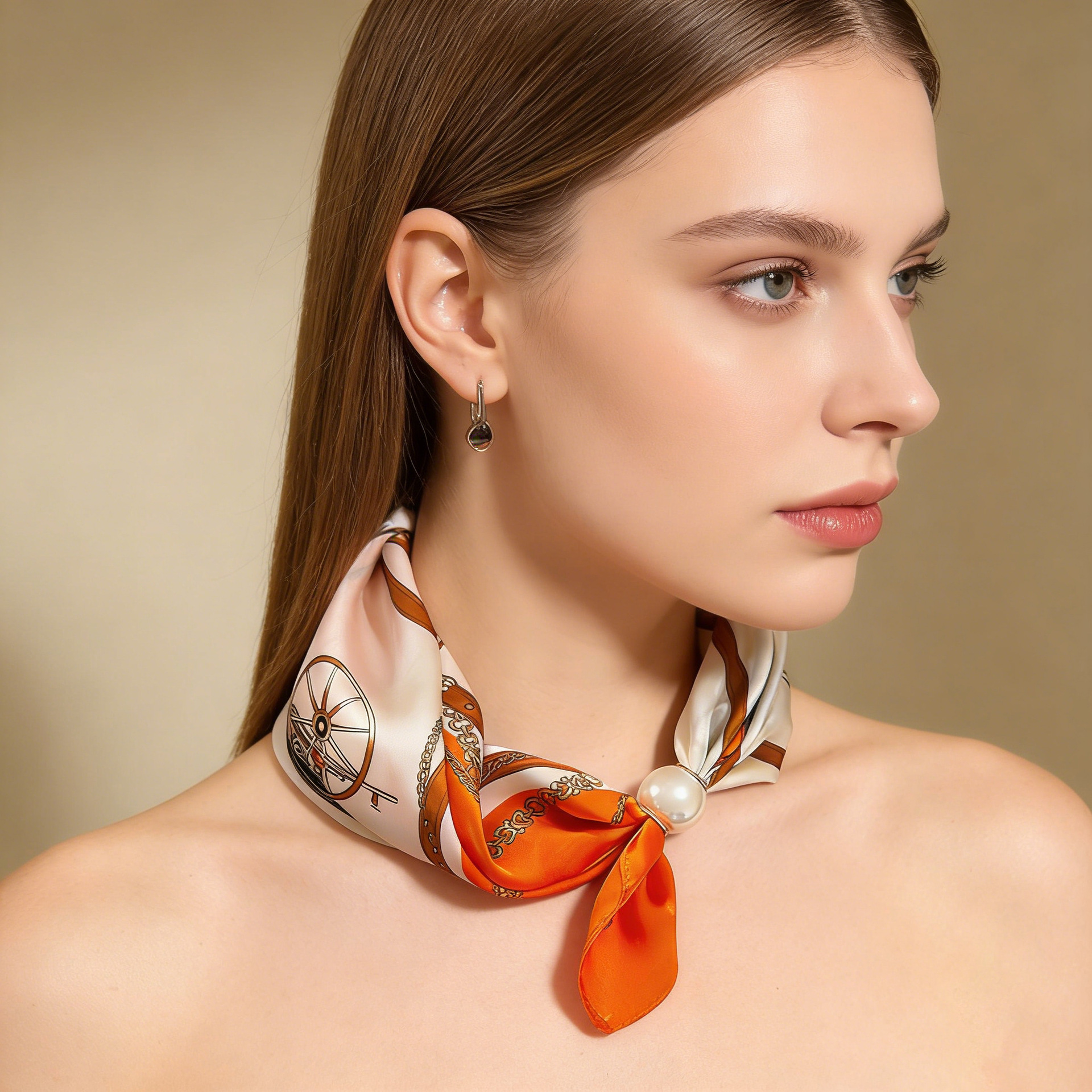 Scarf Chain Silk Lazy Magnetic - Women Accessories Brands ulasan dan harga