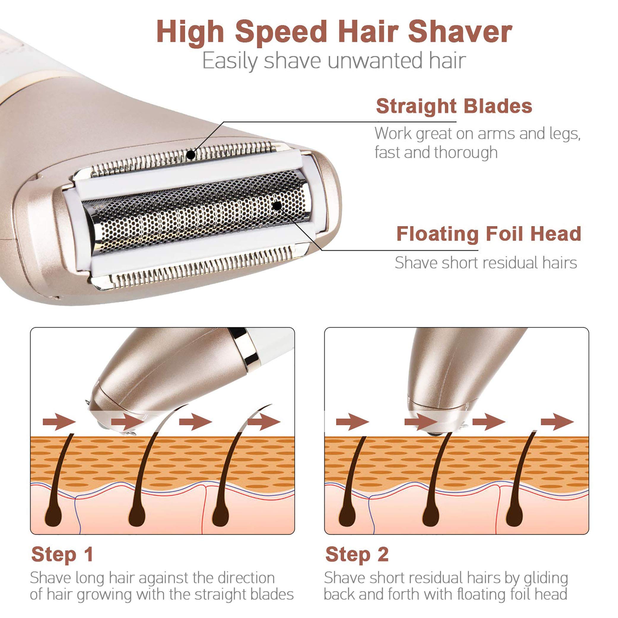Hatteker 2 in 1 Epilator for W - Women Accessories Clearance ulasan dan harga